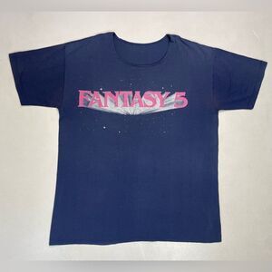 VINTAGE Fantasy 5 Graphic T-shirt Women Large Blue 90s Single Stitch